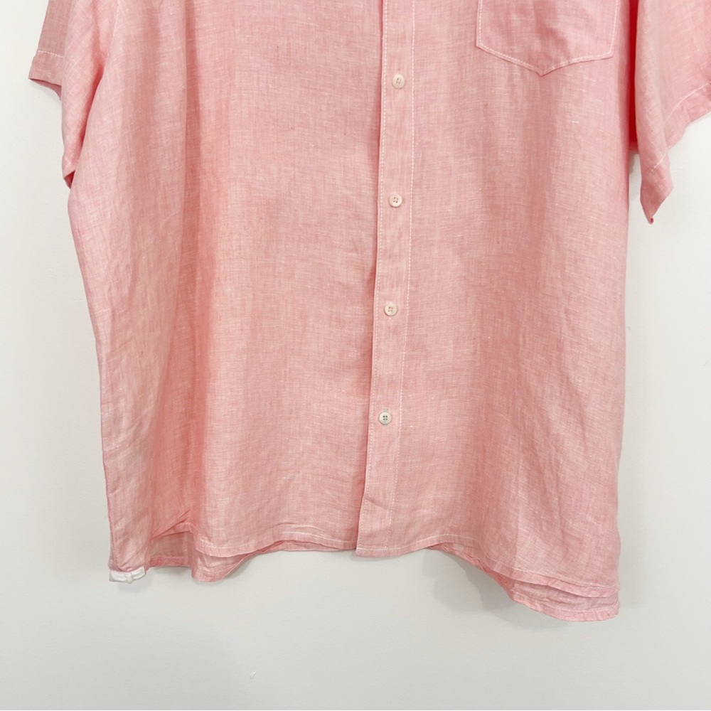 Tommy Bahama Linen Button Up Shirt Size XXL Light Orange Coral - Picture 3 of 8